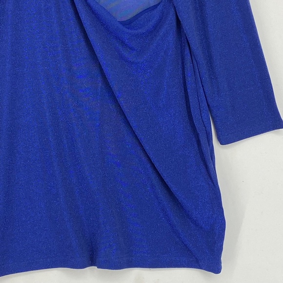 Wild Fable Juniors Size 3X Cut Out Bodycon Dress Long Sleeve Lapis Blue Lurex - Picture 4 of 8